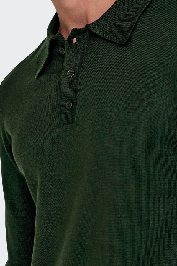 Springfield Sweater gola botões verde