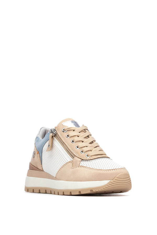 Refresh Sneakers with side zip fastening brown