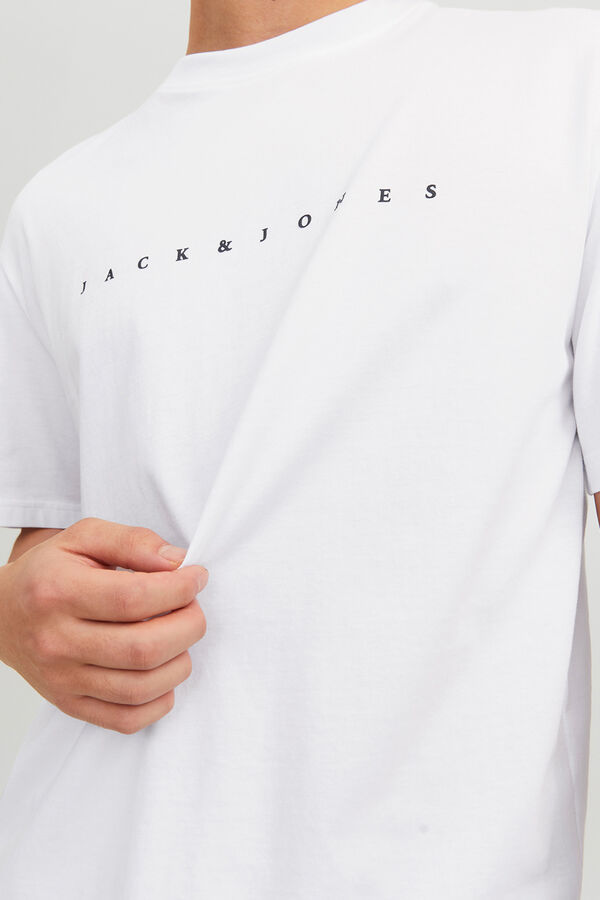 Jack & Jones Camiseta relaxed fit logo blanco