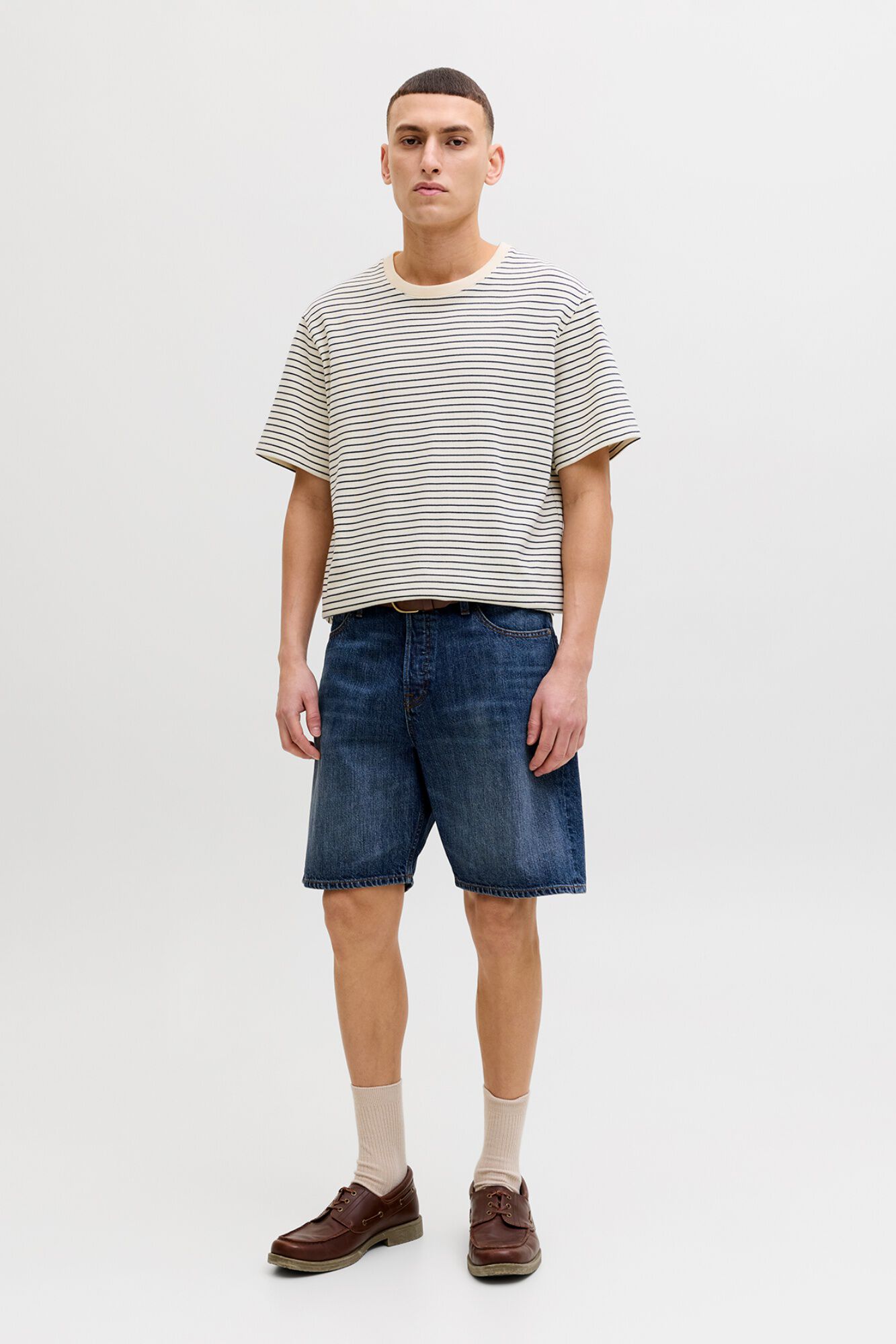 Jack & Jones Relaxed Fit Denim-Bermudas verwaschen