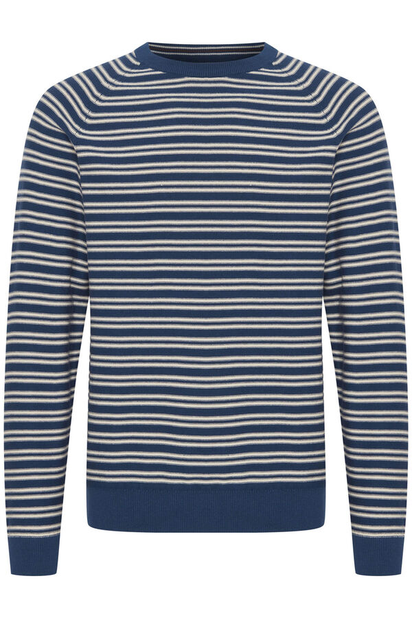 Springfield Striped jersey-knit round-neck jumper tamno plava