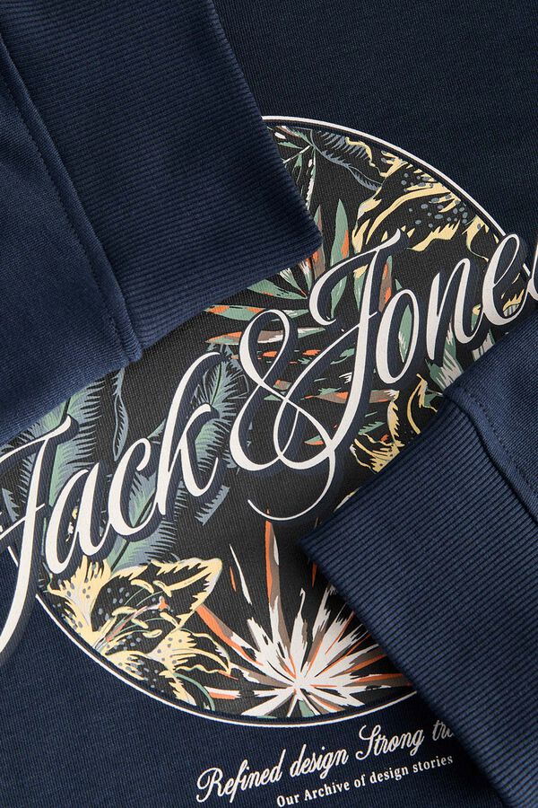 Jack & Jones Sudadera con capucha algod&oacute;n azul