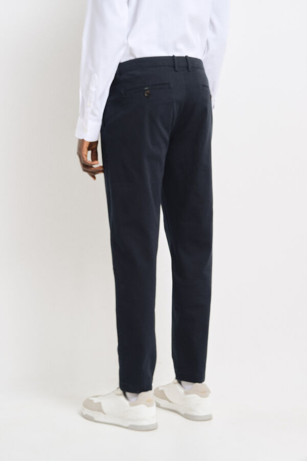 Springfield Pantalon chino couleur comfort slim fit bleu