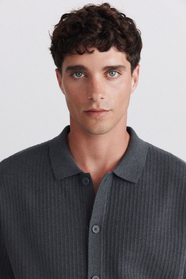 Springfield Cardigan en jacquard structur&eacute; gris