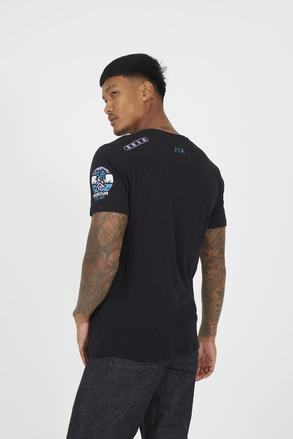 Brave Soul Camiseta manga corta estampada negro