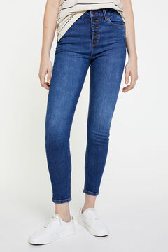 Springfield Jeans Skinny Talhe Alto Lavagem Sustentável azul