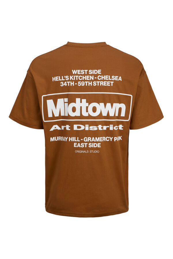 Jack & Jones Camiseta estampada folgada castanho