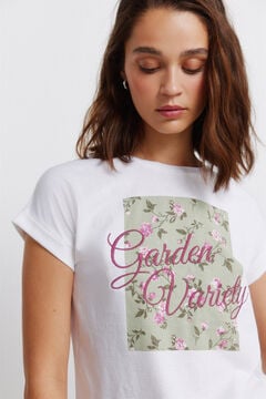 Springfield T-shirt de manga curta com cavas e flores