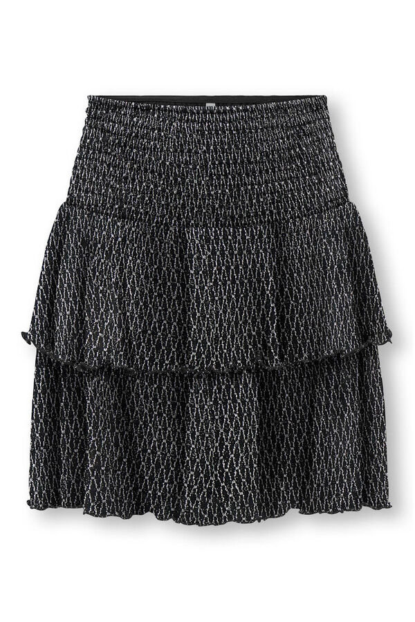 Only Girls Saia de camadas com purpurina preto