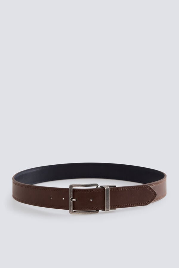 Springfield Reversible denim belt nude
