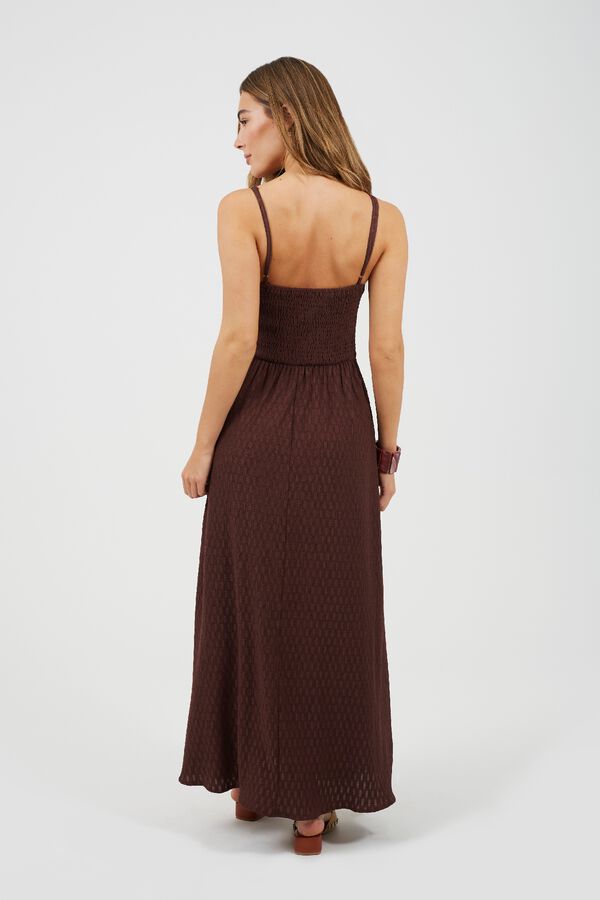 Brave Soul Long dress with ruched detail nude