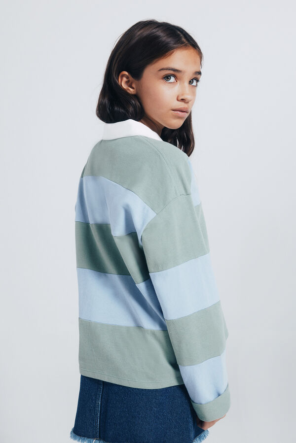 Springfield Kids Camisa polo riscas para menina verde