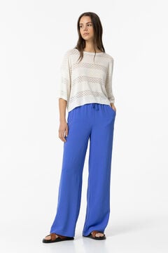 Springfield Wrinkled Palazzo trousers mallow