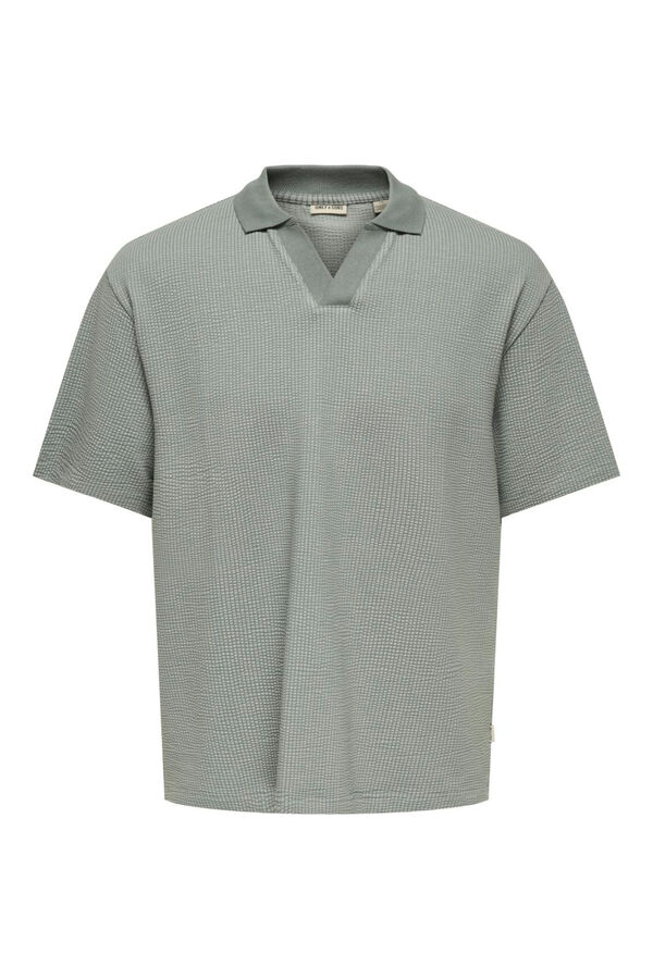 Only & Sons Junior Short sleeve V-neck polo shirt grey