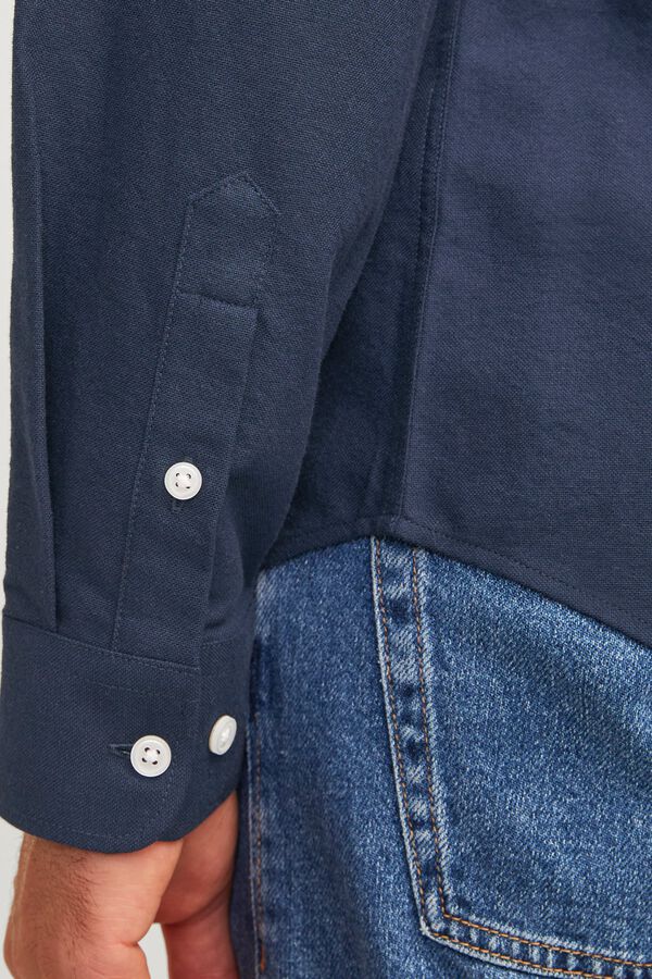 JJ REBEL Baumwollhemd Regular Blau