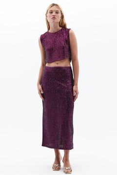 Oxxo Top crop de lentejuelas