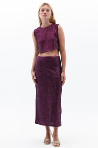 Oxxo Top crop de lantejoulas