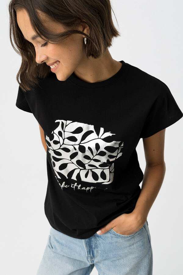 Tiffosi Metallic print T-shirt Crna