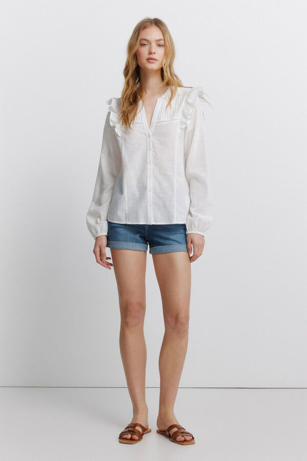 Springfield Puffed and ruffled blouse printed