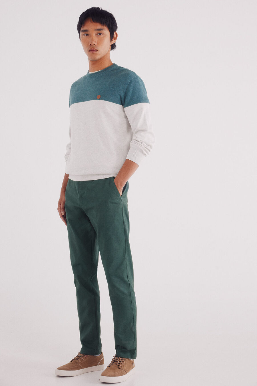 Pantalón chino microestampado slim fit