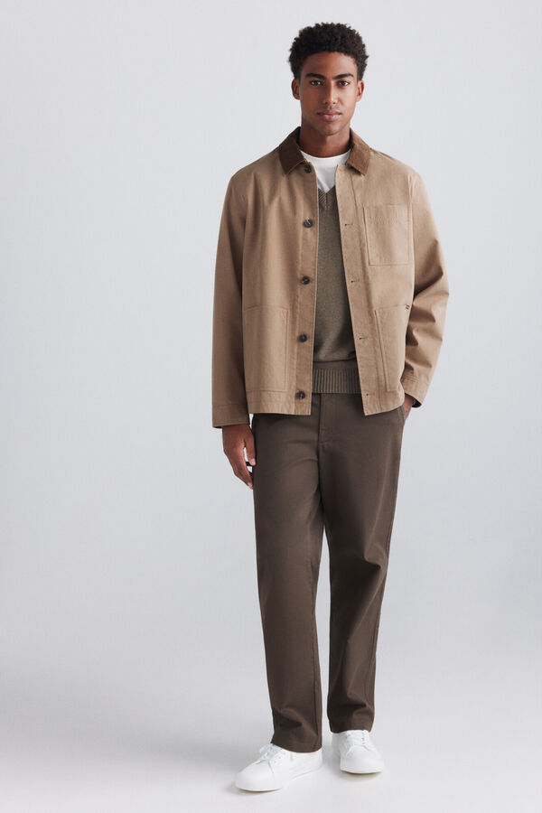 Springfield Plain V-neck jumper nude