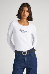 Pepe Jeans Basic long sleeve T-shirt with front logo white