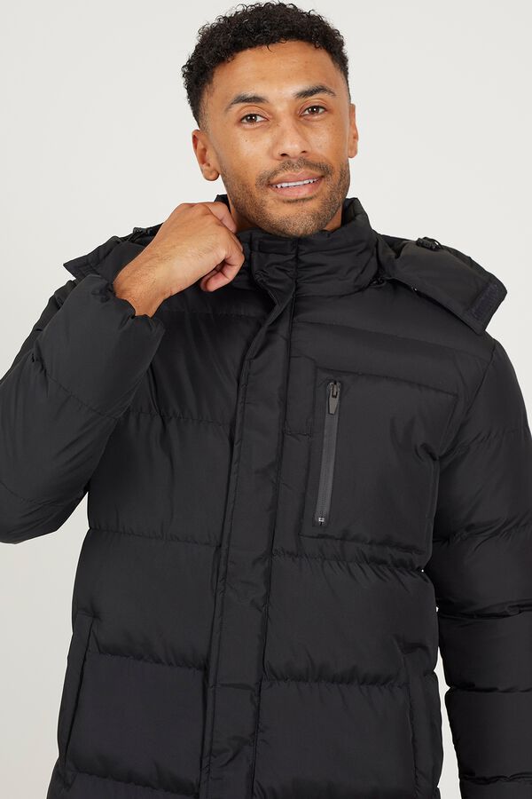 Brave Soul Puffer jacket with hood black