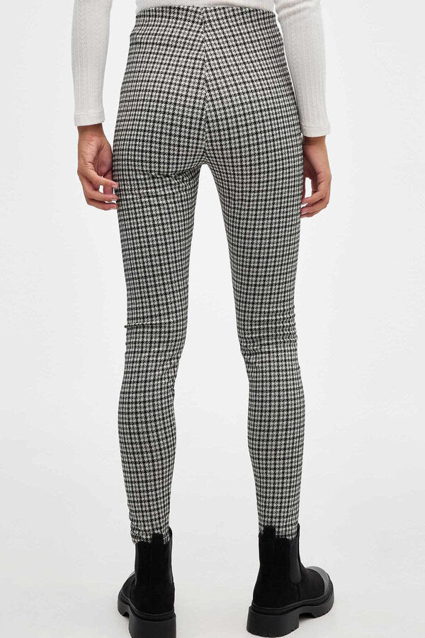 Inside Jacquard houndstooth leggings black