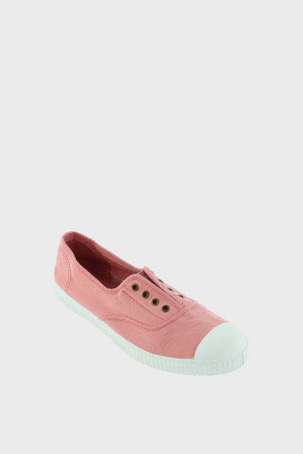Springfield Drec Dyed Canvas Elasticated 1915 Plimsoll Trainers pink
