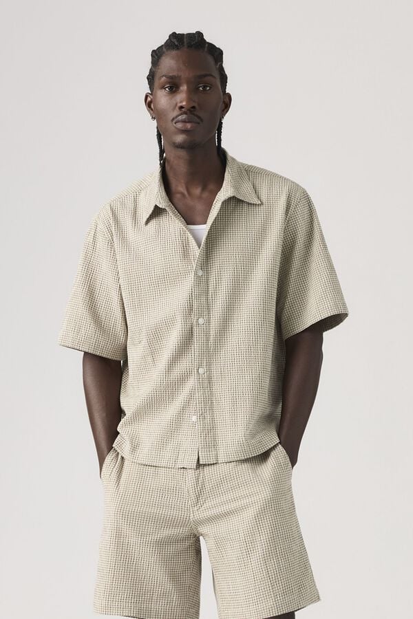 Levi's Camisa crop de manga corta blanco