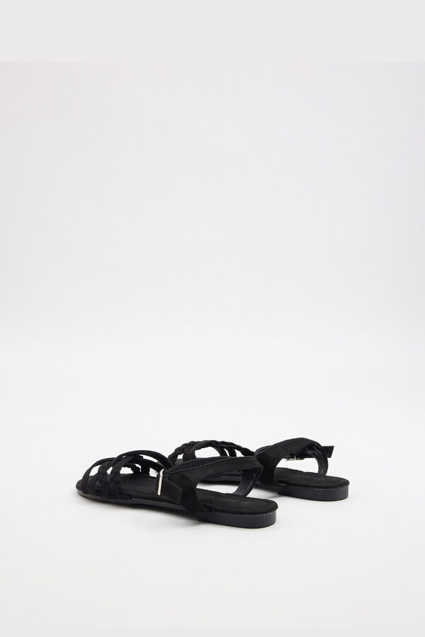 Inside Braided cross-strap sandal black