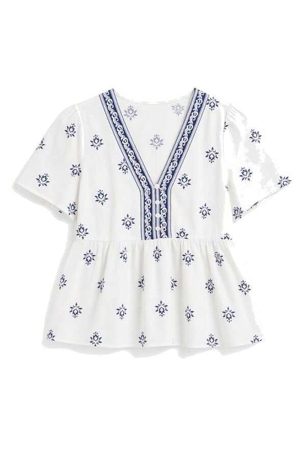 Springfield Peplum shirt with neckline details printed