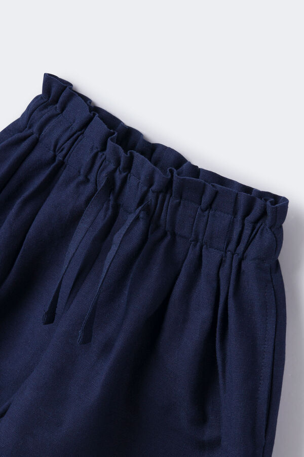 Springfield Lanene kratke hlače za djevojčice tamno plava