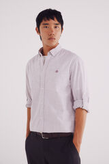 Springfield striped cotton slub shirt red