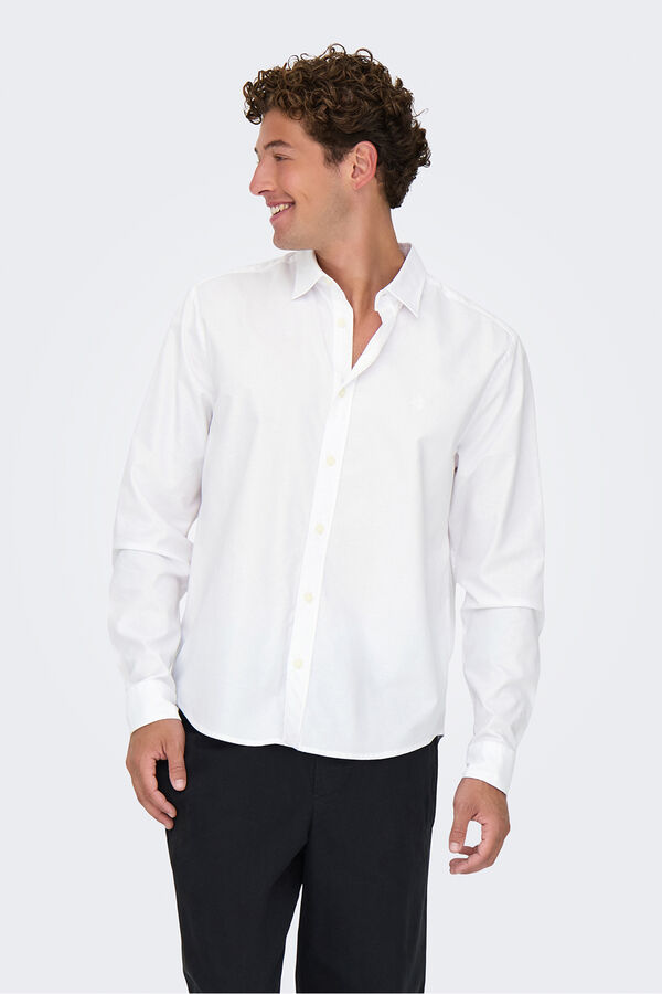 Only & Sons Camisa manga larga blanco
