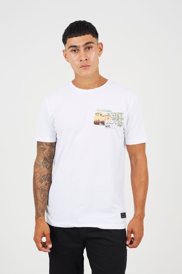 Brave Soul Printed short sleeve T-shirt white