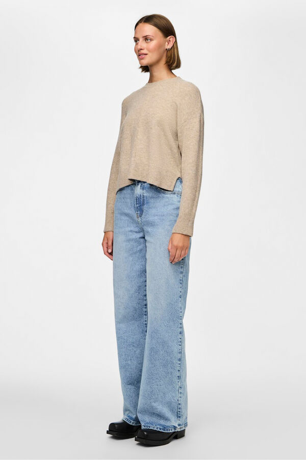 Pieces Basic jersey-knit sweater grey