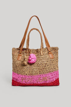 Springfield Straw Tote Bag pink