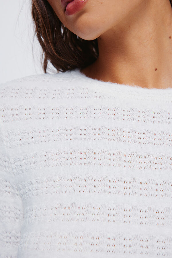 Springfield Camisola chenille estrutura branco