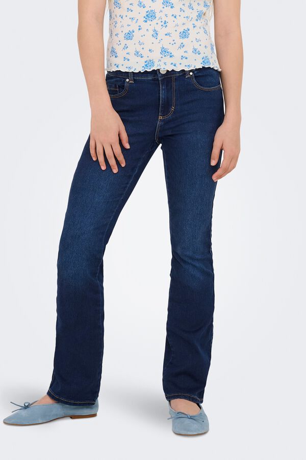 Only Girls Flared fit jeans bleu