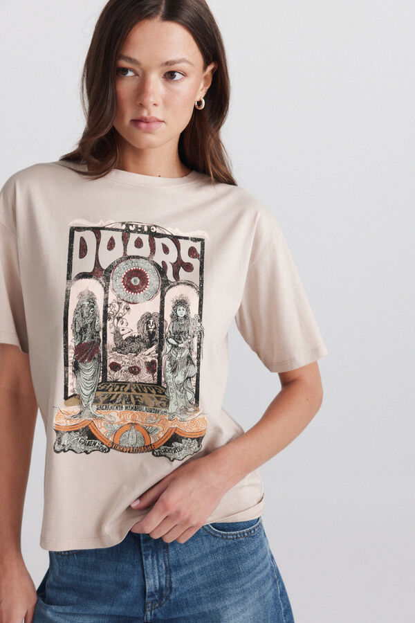 Springfield Short sleeve T-shirt with print nude