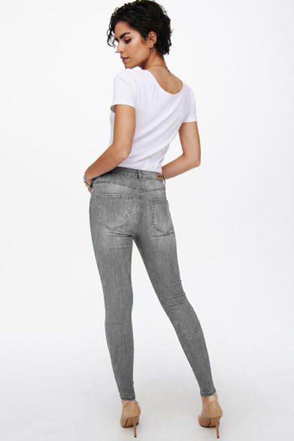 Springfield Jeans skinny tiro alto gris medio