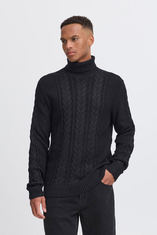 Blend Rollkragenpullover Schwarz