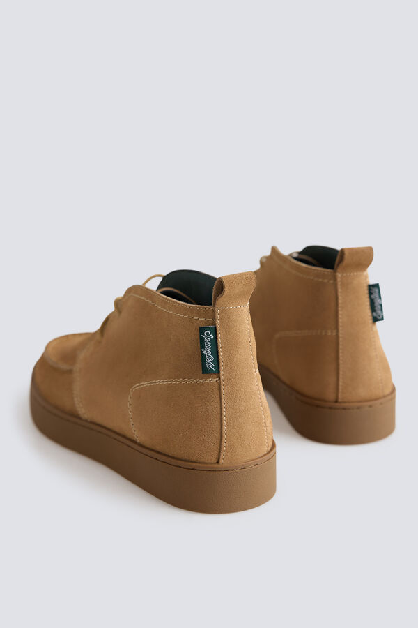 Springfield Suede leather ankle boot beige