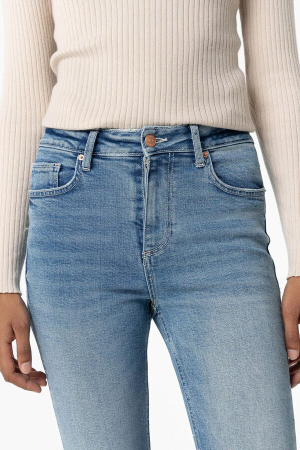 Springfield Megan Cropped Flare High Rise Jeans blue mix