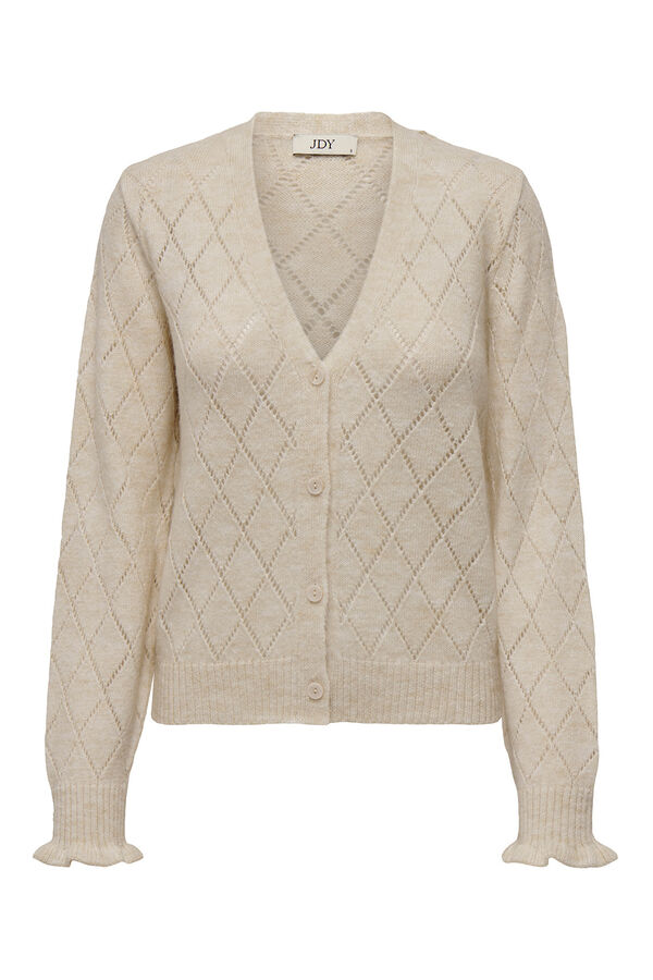 JDY Buttons fastening cardigan white