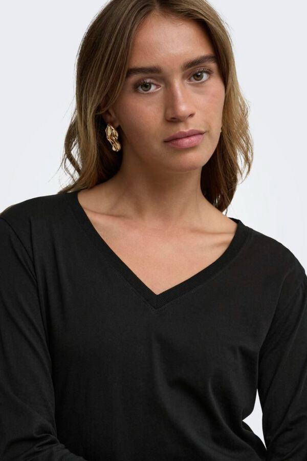 JDY Camiseta manga larga negro