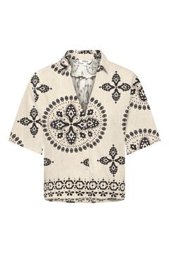 Only Hemd mit geometrischem Print Wei&szlig;