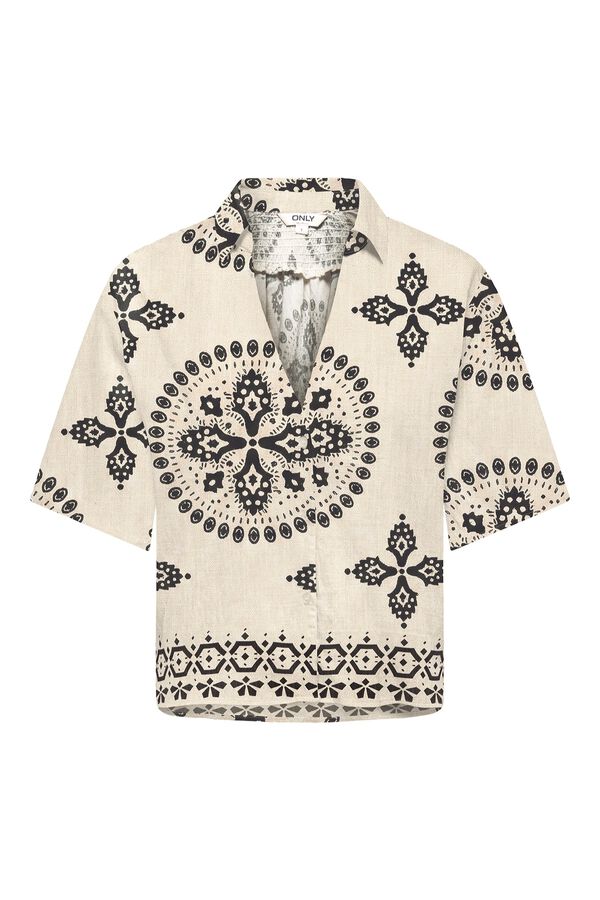 Only Camisa estampado geom&eacute;trico blanco