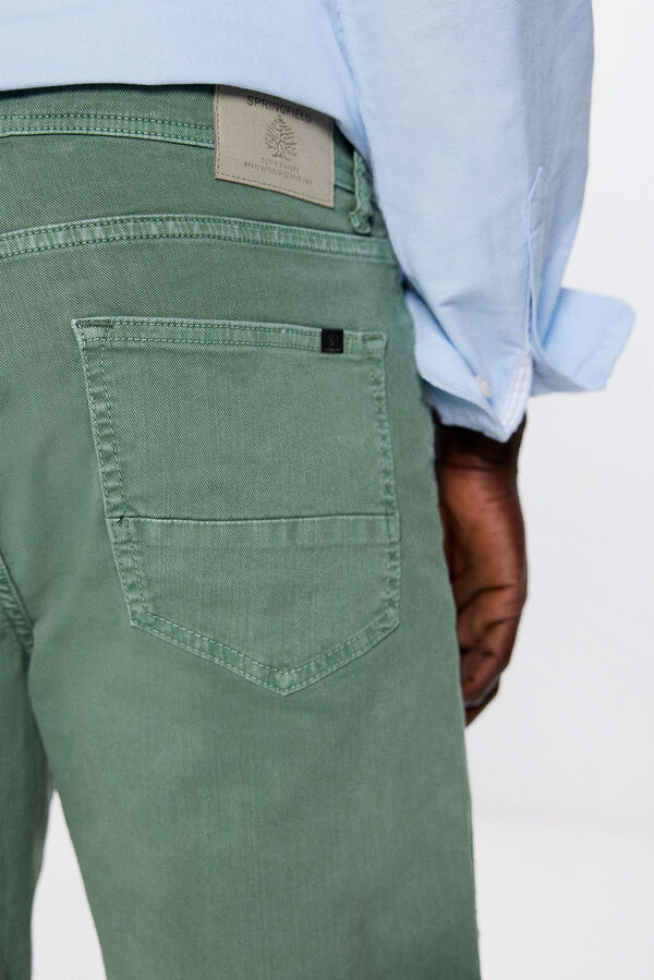 Springfield Coloured slim fit Bermuda shorts green